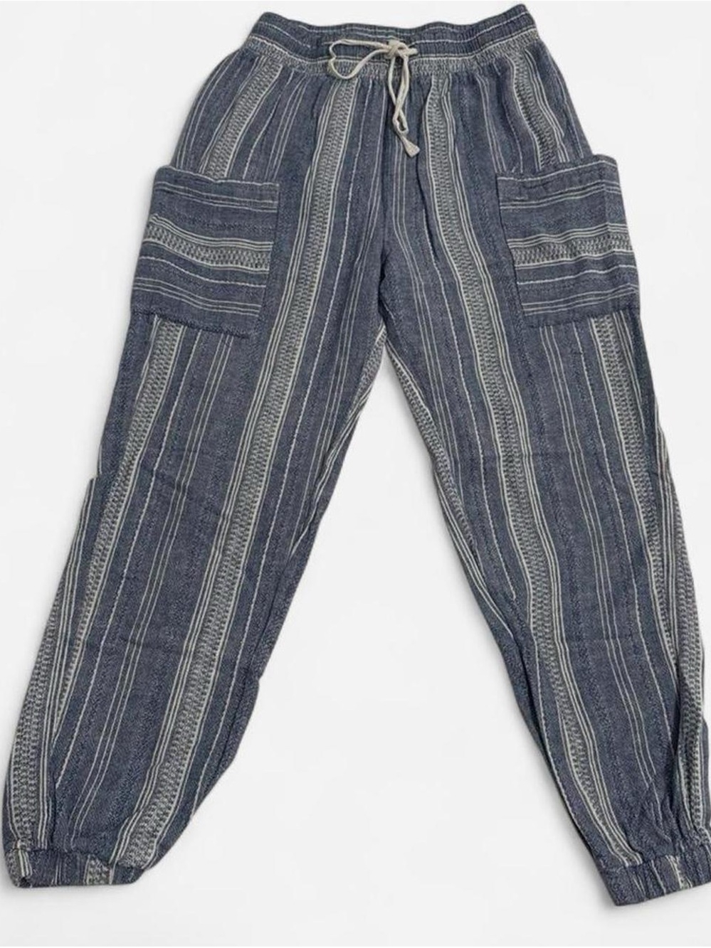 Indigo Rein Blue and White Striped Pull-On Pants